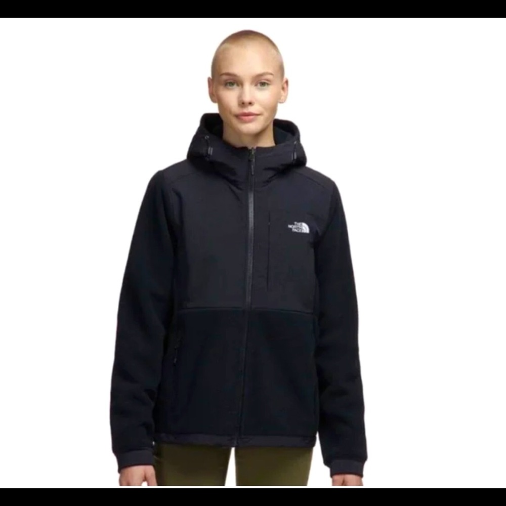 Black Hooded Fleece Northface Jacket